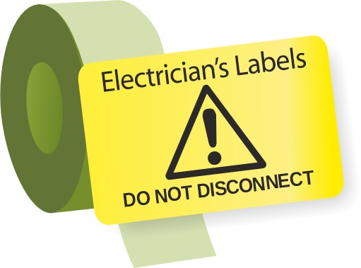 Electrician Labels - design online or contact us.